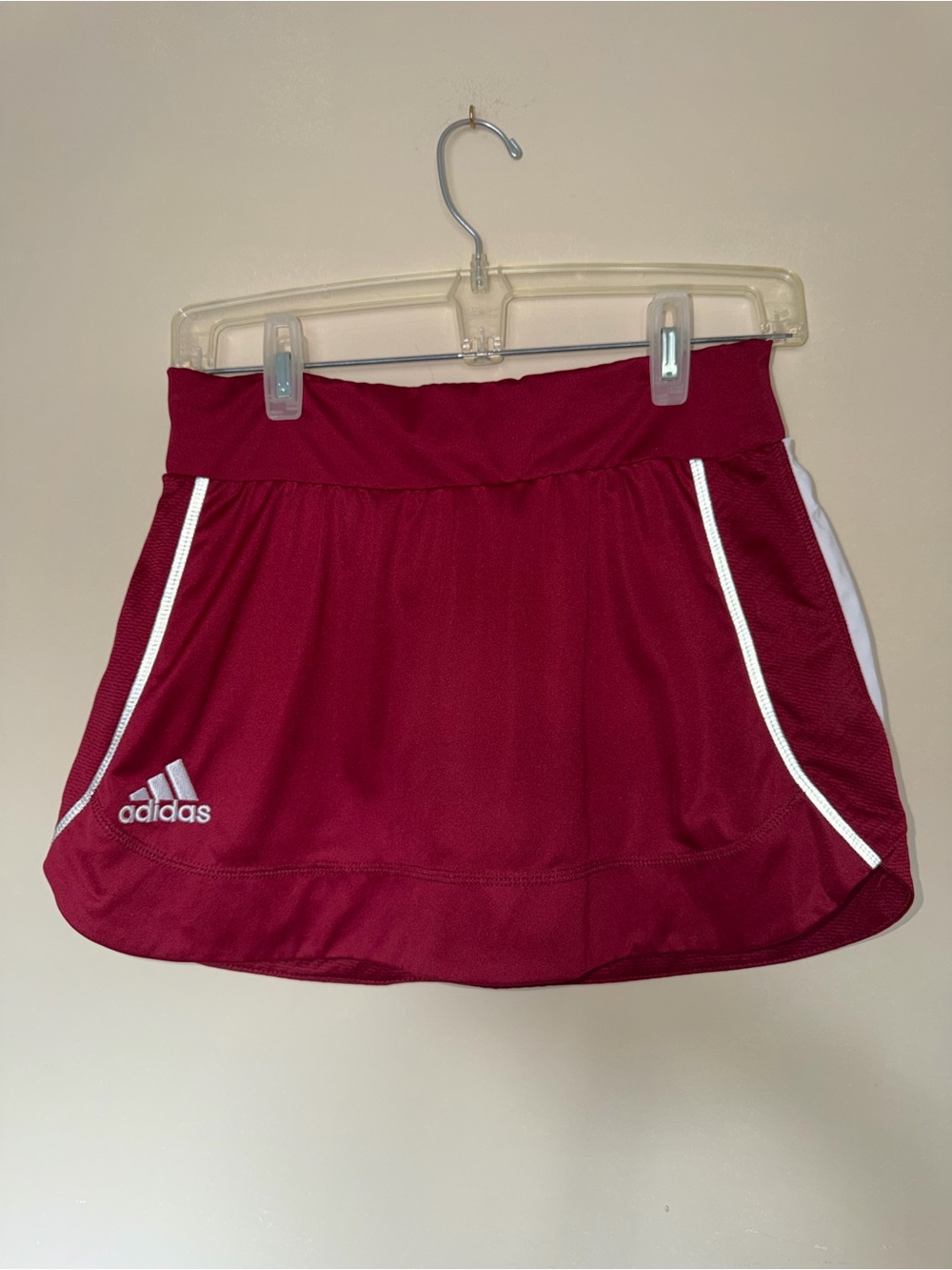 adidas Burgundy Athletic Skort with White Accents